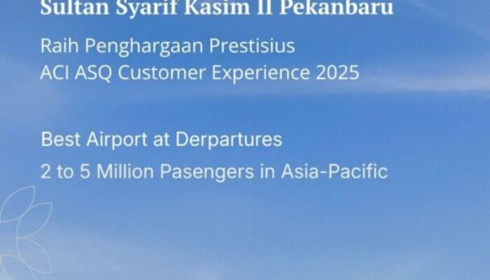 Bandara Sultan Syarif Kasim II Pekanbaru Raih Penghargaan Kelas Dunia